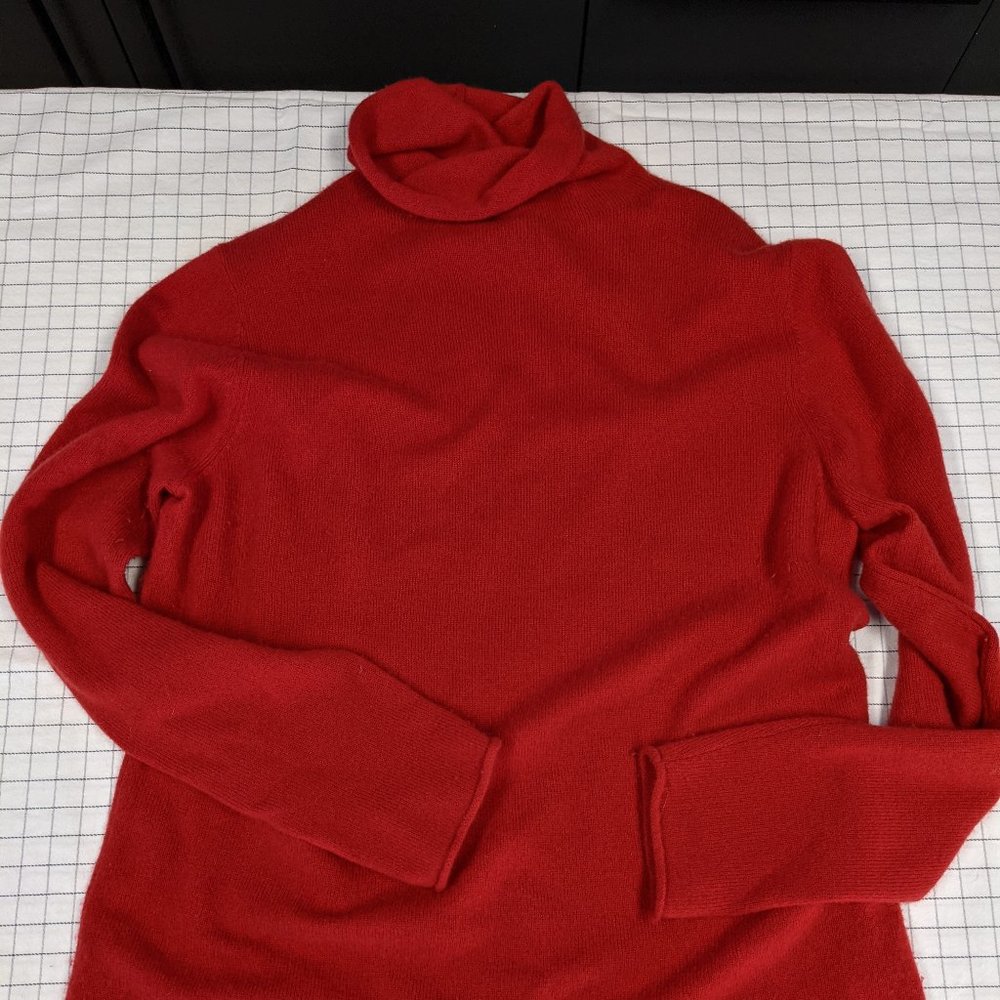 Butter soft RED cashmere turtleneck tunic